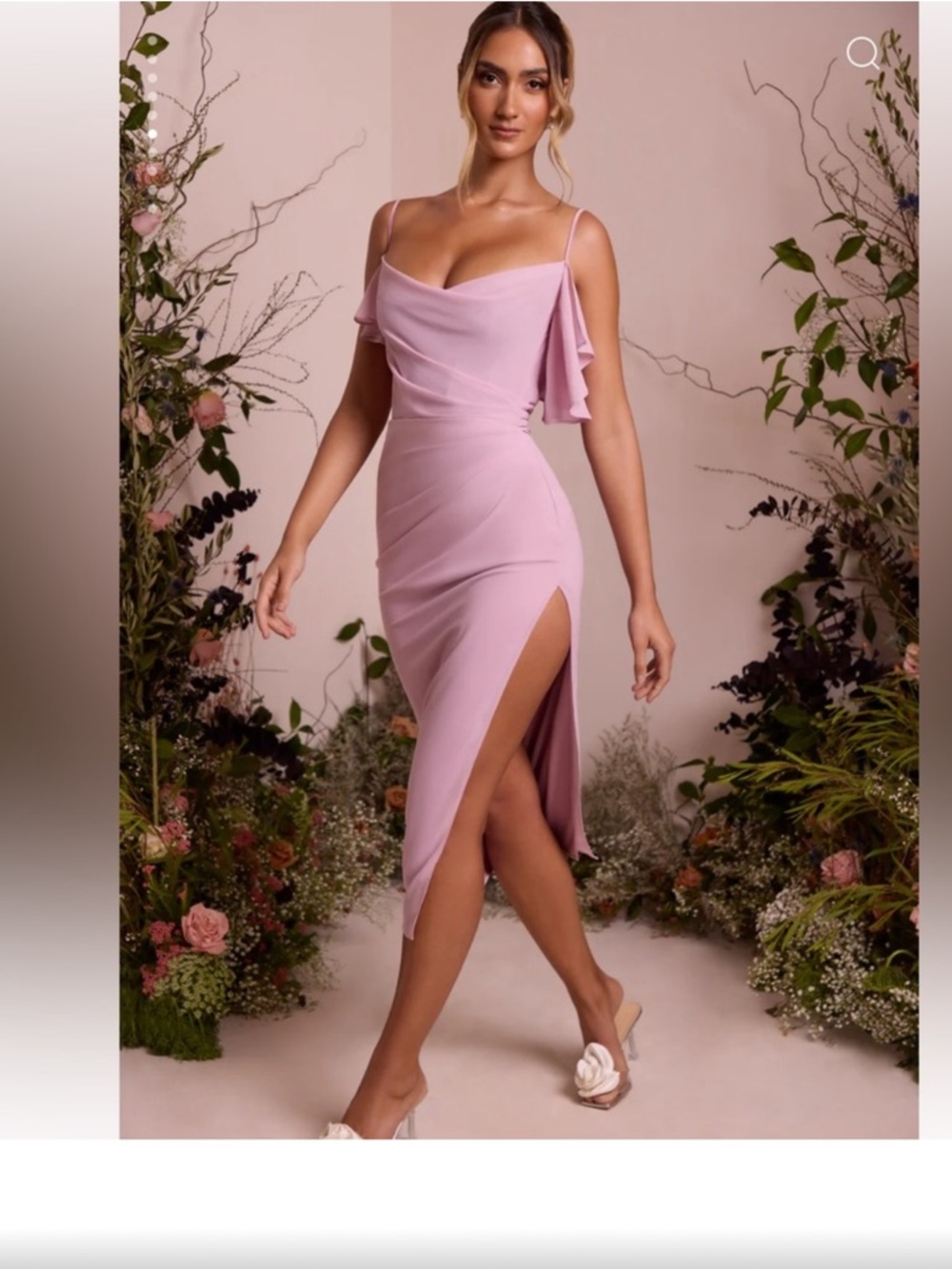 Oh Polly Dusty Pink Cowl Neck Midaxi Prom Dress 8